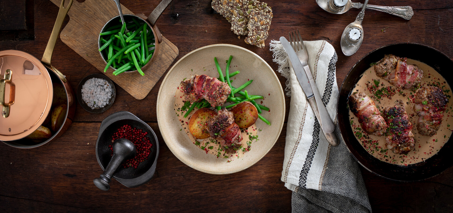 Zwiebelringe mit Bacon