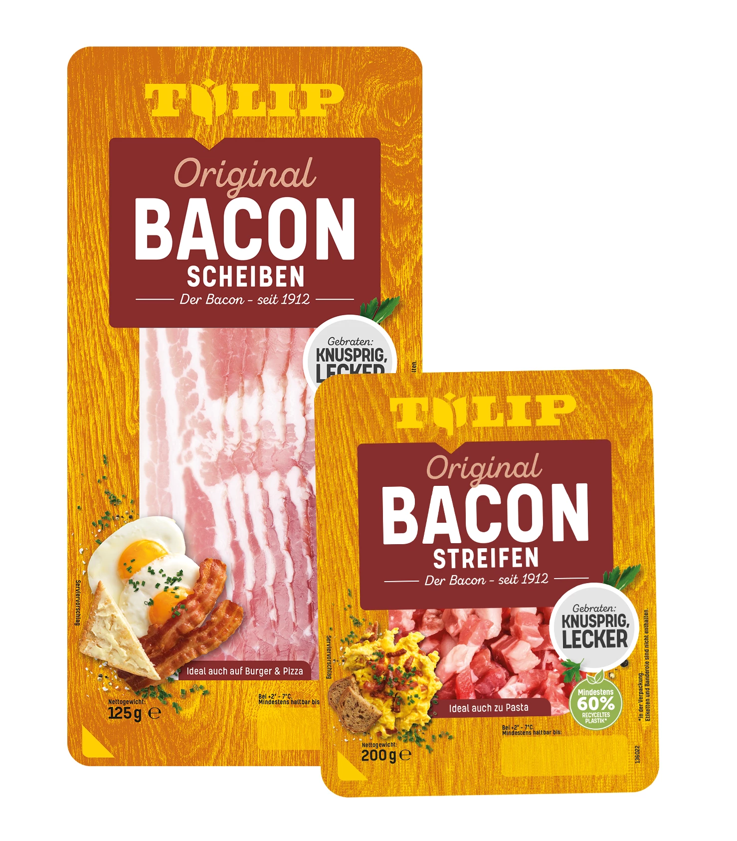 TULIP BACON SCHEIBEN (125G) ODER TULIP BACON STREIFEN (200G) - GRATIS TESTEN dank GELD-ZURÜCK-AKTION 1 bacon scheiben streifen